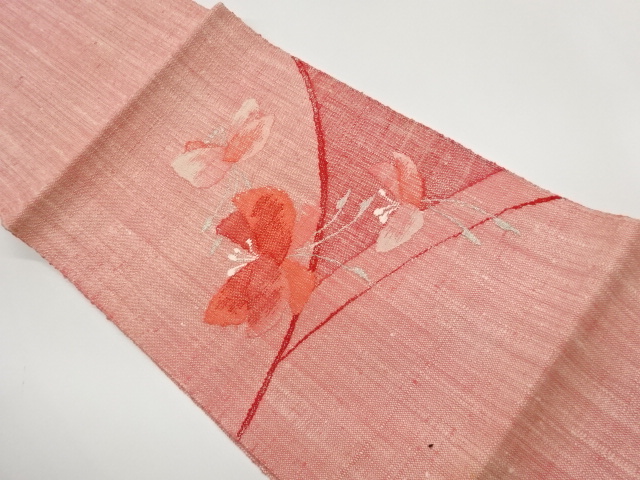 JAPANESE NAGOYA OBI / MAWATA TSUMUGI / WOVEN FLOWER